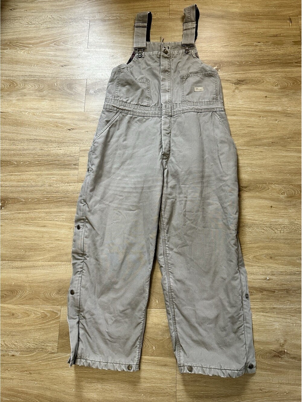 Berne WB515DS Mens Bib Overalls XLarge Regular Beige Tan Quilted Lined Workwear